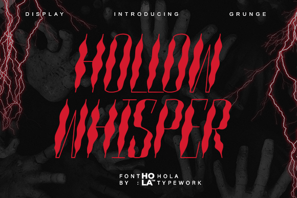 Hollowwhisper Regular: A Gritty Display Font for Bold Design Projects